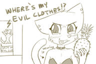 Cosplay Quill-Weave's_evil_armor artist:Furnut censorship character:Katia_Managan character:Quill-Weave criminal_scum monochrome pineapple pixelated smiling text
