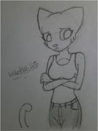 artist:KillerfishSG character:Katia_Managan modern_clothing monochrome sad sketch