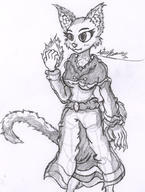 Katia's_wizard_robe artist:Hotfeet444 character:Katia_Managan magic_fire monochrome sketch