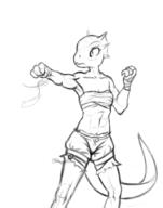 Hand_to_Hand artist:anonymous casually_underdressed character:Quill-Weave monochrome sketch
