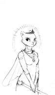 character:Katia_Managan monochrome royalty sketch