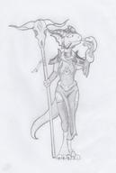 Quill-Weave's_evil_armor artist:KuroNeko character:Quill-Weave character:Scleepy_the_Healing_Snake magic_staff monochrome
