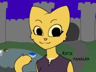 Katia's_Thief_Tunic Khajiit Kvatch black_eyes books character:Katia_Managan character:Kvatch_Rock outskirts_of_Kvatch portrait text