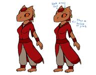 argonian character:Quill-Weave clothing_design