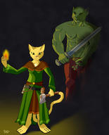 artist:hiraatus character:Gharug_gro-Upp character:Katia_Managan machete magic_fire