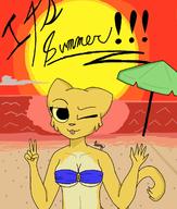 artist:Fury artist:vsauce4 beach casually_underdressed character:Katia_Managan magnus sunset swimsuit