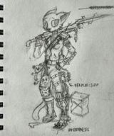 Mad_Max artist:RoninSmall character:Katia_Managan crossover monochrome photo sketch text