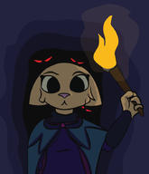 Cloak_of_Gray_Tomorrow artist:lapma character:Katia_Managan imminent_death red_eyes torch