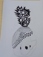 artist:_Asperger_kitten_1337 character:Katia_Managan monochrome pineapple sketch