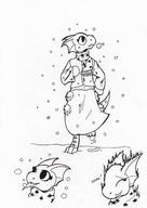 adorable artist:KuroNeko character:Dodger monochrome snow