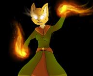 Katia's_wizard_robe angry artist:catlungs character:Katia_Managan looking_badass magic_fire