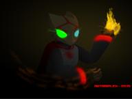 artist:Antariplex character:Katia_Managan chiaroscuro fire glowing_eyes magic magic_fire robes