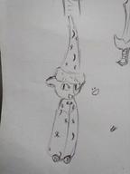 adorable character:Katia_Managan monochrome sketch wizard_hat