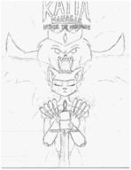 artist:Nicros_Man character:Katia_Managan character:nightmare_king monochrome sketch text