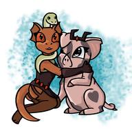 Quill-Weave's_evil_armor adorable artist:lapma character:Quill-Weave character:Scleepy_the_Healing_Snake character:your_weird_OC hugs pig snakes