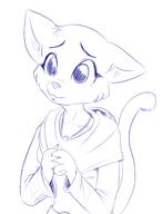 Katia's_wizard_robe adorable amulet_of_silence character:Katia_Managan ear-tilt monochrome sketch