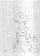 artist:Kazerad character:Quill-Weave monochrome rain sad sketch tears