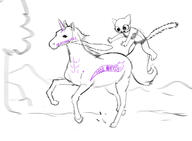 accidents_happen character:Katia_Managan erect_tail monochrome painted_underwear unicorn