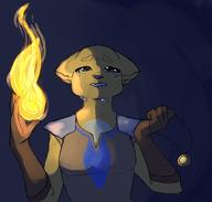 Kvatch_arena_armor amulet_of_silence artist:spartalabouche character:Katia_Managan chiaroscuro fireball tears
