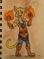 Kvatch_arena_armor character:Katia_Managan green_eyes magic_fire redraw