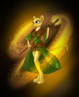 Katia's_wizard_robe artist:Oksidzhen character:Katia_Managan confident looking_badass magic magic_staff smiling