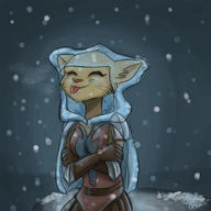 Kvatch_arena_armor adorable artist:OrsaTheSimurgh character:Katia_Managan ghost_shirt happy snow