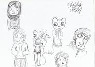 artist:Mediocre_Scrublord character:Dmitri_Argoth character:Katia_Managan character:Nah group_photo monochrome painted_underwear sketch
