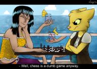 Katia's_adventurer_outfit One_Piece artist:xCoyote character:Katia_Managan chess crossover frowning games smiling text