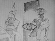 Compact_Story Sneak argonian character:Dodger character:Quill-Weave lined_paper_club monochrome night sketch