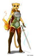 Blade Cosplay Genshin_Impact applied_telekinesis armor artist:SaintDumos black_eyes character:Katia_Managan crossover fire magic magic_fire