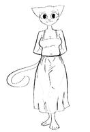 Khajiit artist:moonlordress character:Katia_Managan dress sketch