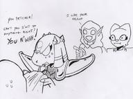 angry argonian artist:KuroNeko character:Aggy character:Katia_Managan character:nerevarine character:your_weird_OC dunmer ghost monochrome not_sure_if_racist text