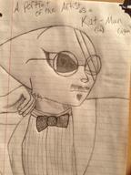 cat_puns character:Katia_Managan classic_art crossover eyepatch lined_paper_club modern_clothing sketch text