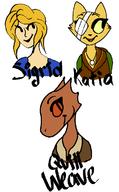 Katia's_wizard_robe artist:Sworddog character:Katia_Managan character:Quill-Weave character:Sigrid eyepatch friendship smiling
