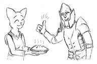 Katia's_wizard_robe Safety_hat artist:JJA character:ASOTIL character:Katia_Managan cooking food friendship pie smiling