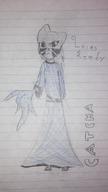 Khajiit character:your_weird_OC lined_paper_club monochrome sketch