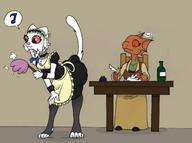 Khajiit Quill-Weave's_house argonian artist:KuroNeko booze braids character:Quill-Weave character:your_weird_OC impure_thoughts literary_endeavors maid red_eyes