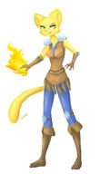 Kvatch_arena_armor adorable artist:taveiver201 character:Katia_Managan confident magic_fire