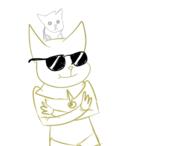 artist:anonymous character:Katia_Managan kittens sketch smiling sunglasses