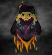 Cloak_of_Gray_Tomorrow Katia's_Thief_Tunic character:Katia_Managan fire looking_badass magic_fire self_inflicted_burns smoke