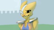 Kvatch_arena_armor artist:Saladbomb character:Katia_Managan eyepatch smiling teeth