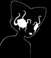 artist:egliomatn character:Katia_Managan glowing_eyes monochrome silhouette
