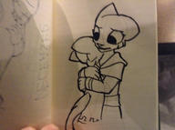 adorable artist:Kazerad character:Katia_Managan character:Little_Katia hugs photo sketch