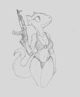 artist:Zokva character:Quill-Weave firearms sketch swimsuit