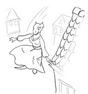 acrobatics anvil artist:Pseudonymous character:Quill-Weave confident monochrome sketch
