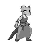 character:Quill-Weave monochrome pixel_art