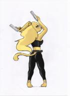 Khajiit artist:KuroNeko character:Rajirra crossover devil_may_cry firearms modern_clothing
