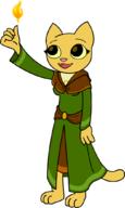 Katia's_wizard_robe adorable artist:Squiggles character:Katia_Managan magic_fire smiling