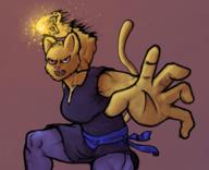 Katia's_Thief_Tunic action_pose angry artist:FernPlant character:Katia_Managan fire looking_badass magic magic_fire