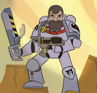 Blade Warhammer armor artist:lapma character:Gaius_Atrum crossover firearms looking_badass